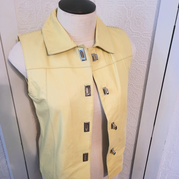 Lisa International Yellow Lambskin Vest - Size Med - Picture 1 of 5